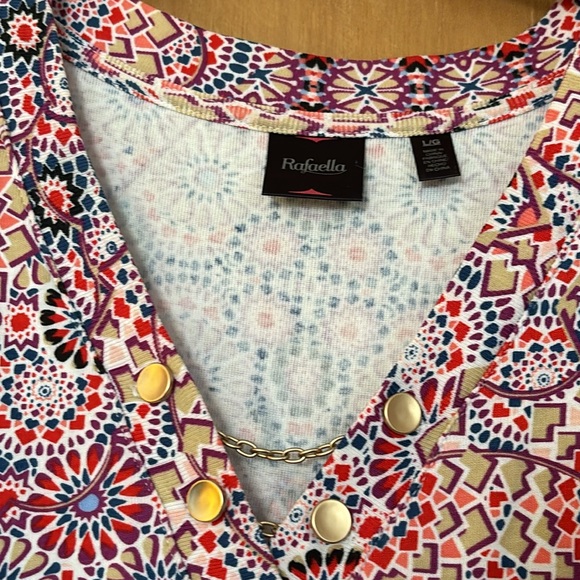 Rafaella Floral Kaleidoscope chain  Top Size L - Picture 2 of 4